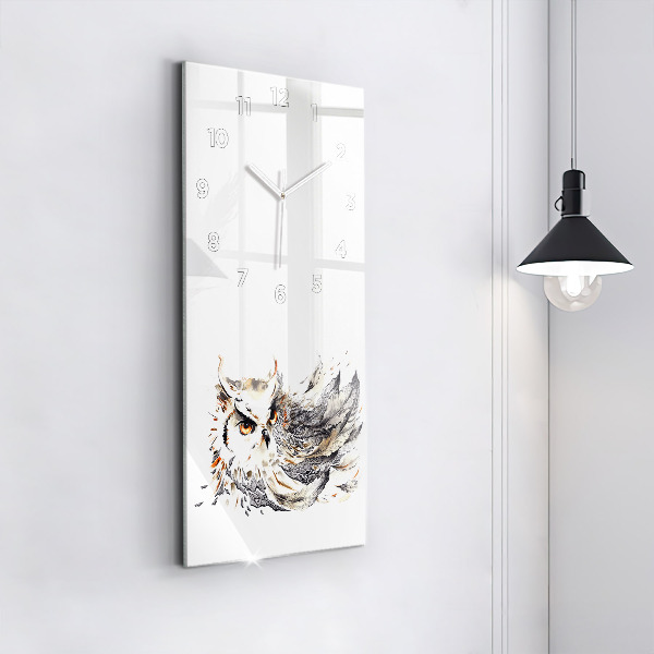 Vertical wall clock Owl symbol of wisdom