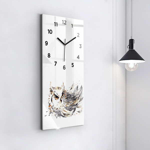 Vertical wall clock Owl symbol of wisdom