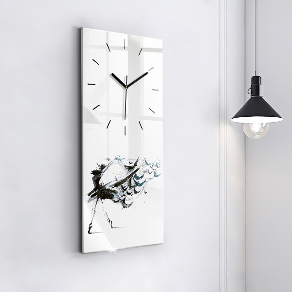 Vertical wall clock Woman dancing ballet