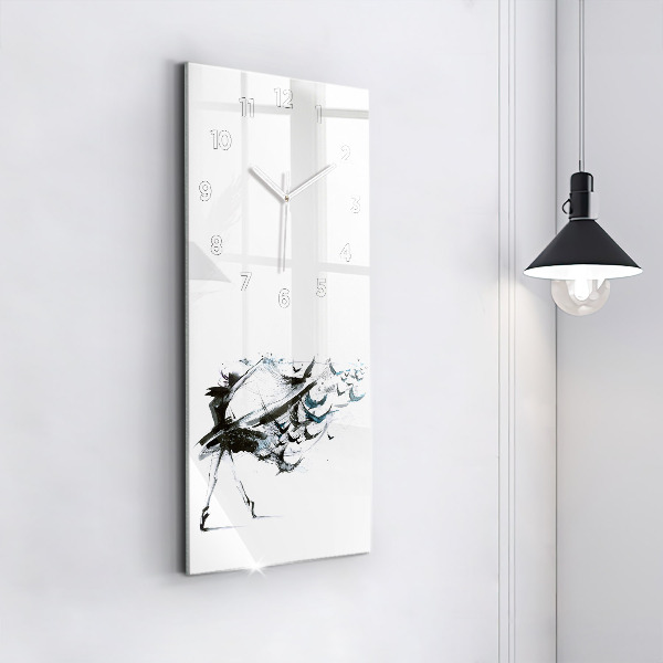 Vertical wall clock Woman dancing ballet