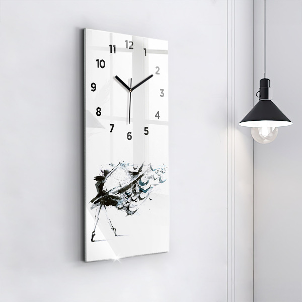 Vertical wall clock Woman dancing ballet