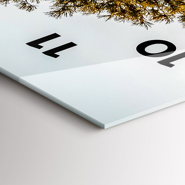 Vertical wall clock A tree in the mountains