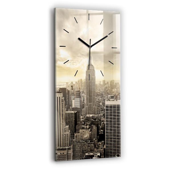 Vertical wall clock New York Towers
