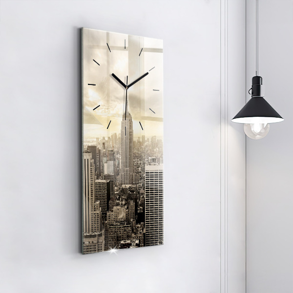 Vertical wall clock New York Towers