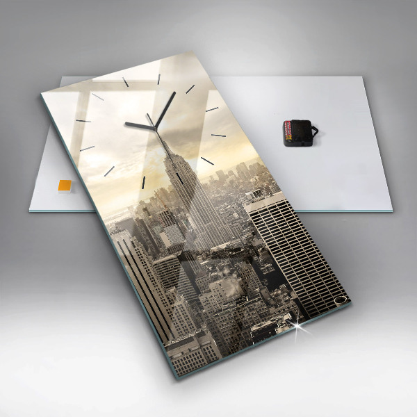 Vertical wall clock New York Towers
