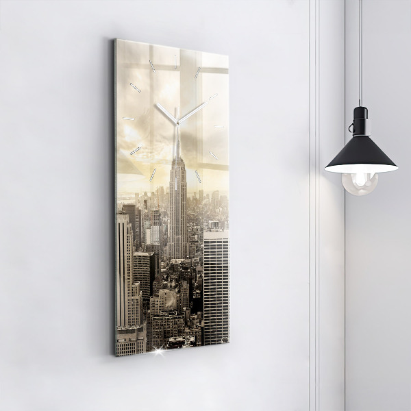 Vertical wall clock New York Towers
