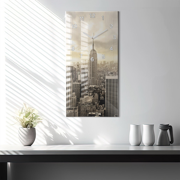 Vertical wall clock New York Towers