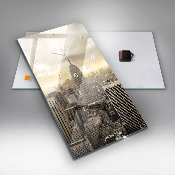 Vertical wall clock New York Towers