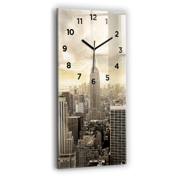 Vertical wall clock New York Towers