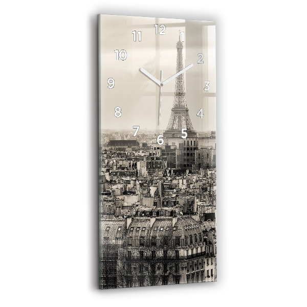 Vertical wall clock Landscape panorama of Paris