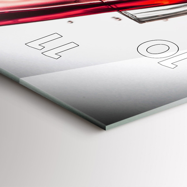 Vertical wall clock Glass of wine