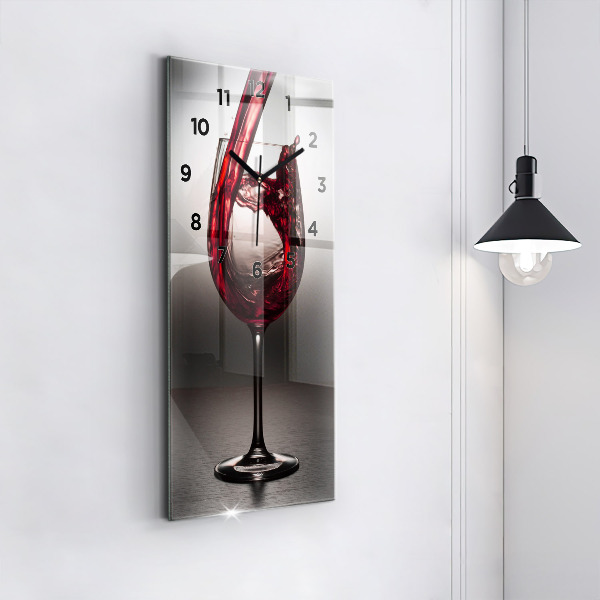 Vertical wall clock Glass of wine