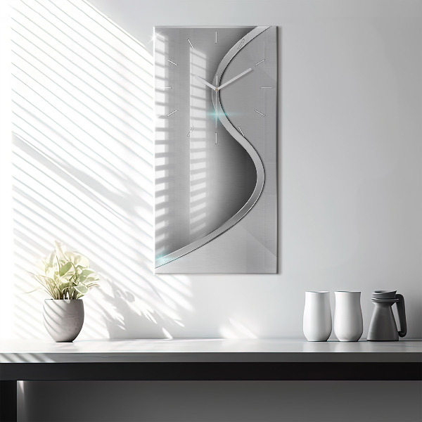 Vertical wall clock Gray metal abstraction