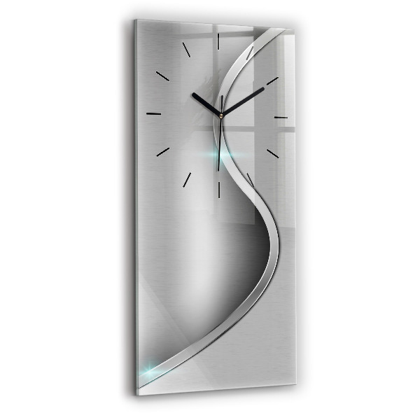Vertical wall clock Gray metal abstraction