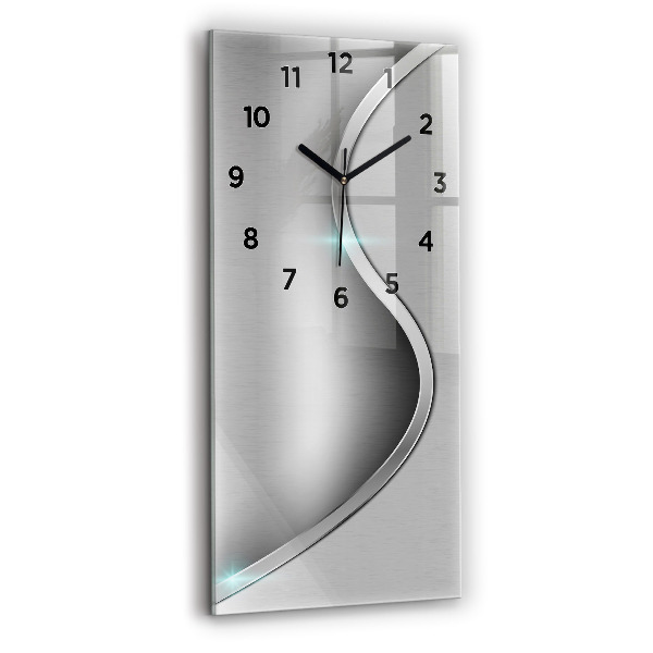 Vertical wall clock Gray metal abstraction