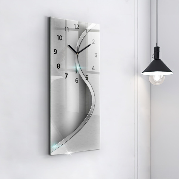 Vertical wall clock Gray metal abstraction