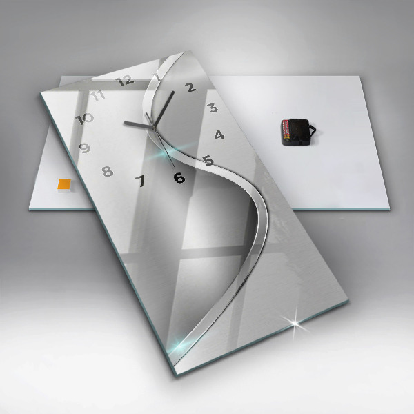 Vertical wall clock Gray metal abstraction