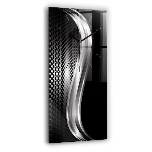 Vertical wall clock Black metal abstraction