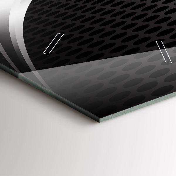 Vertical wall clock Black metal abstraction