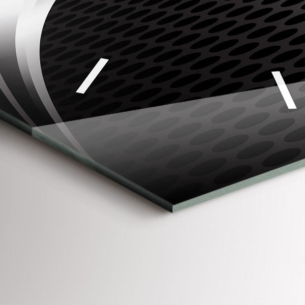 Vertical wall clock Black metal abstraction