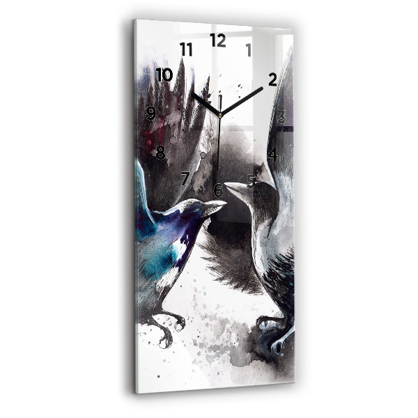 Vertical wall clock Painted Birds