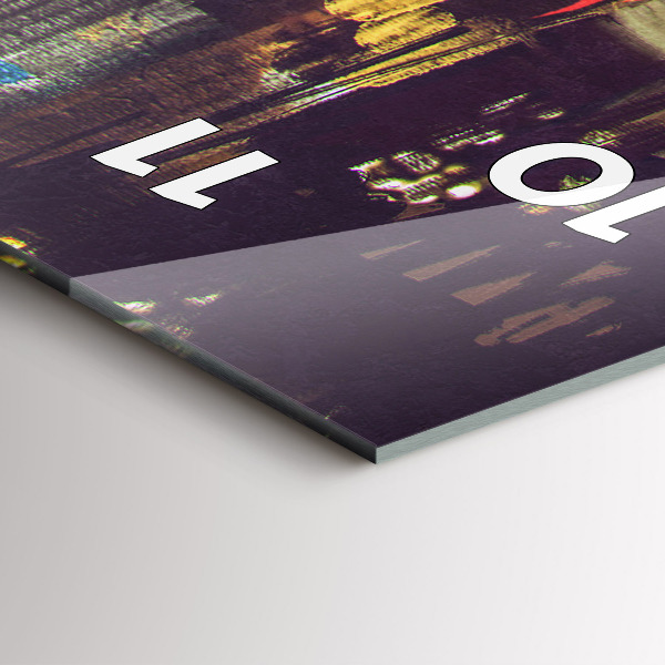 Vertical wall clock Painted city