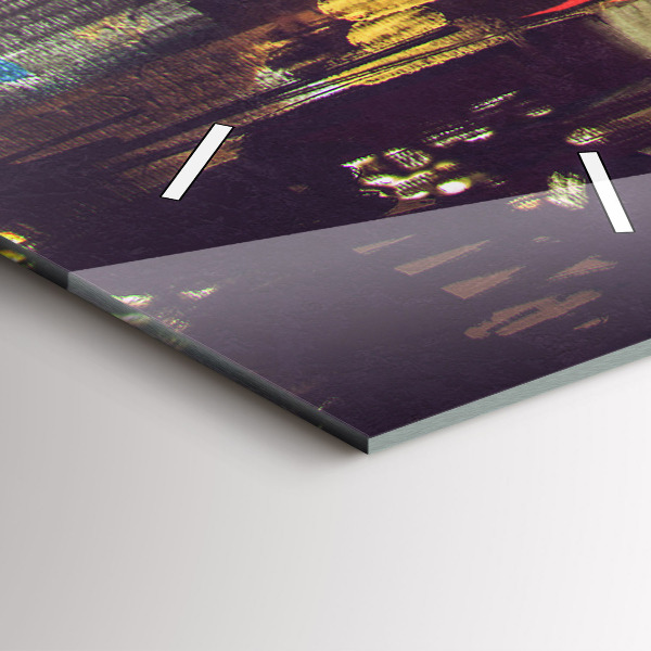 Vertical wall clock Painted city