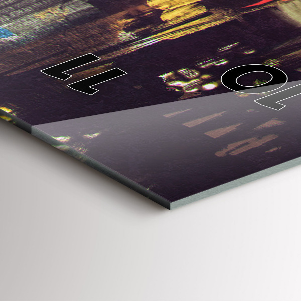 Vertical wall clock Painted city