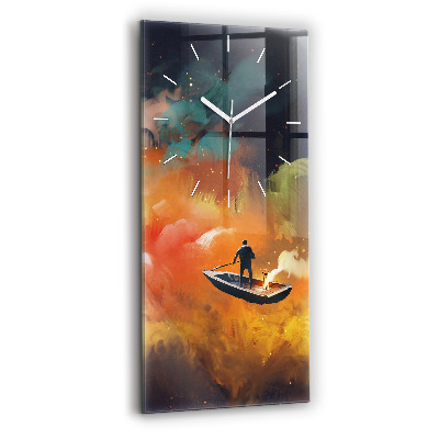 Vertical wall clock Abstract painting