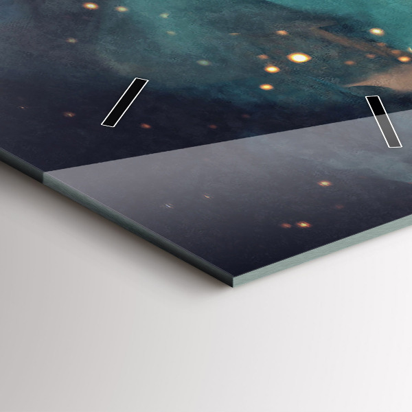 Vertical wall clock Abstract painting