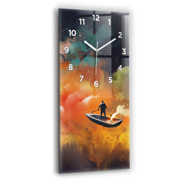 Vertical wall clock Abstract painting