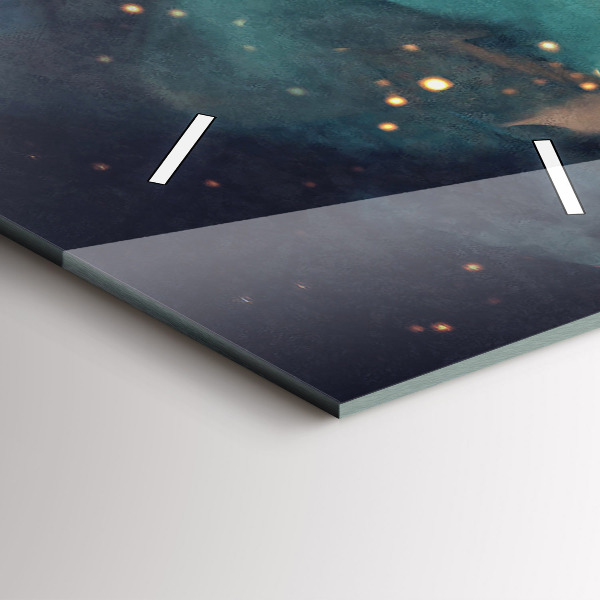 Vertical wall clock Abstract painting