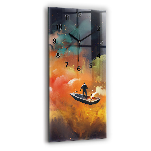 Vertical wall clock Abstract painting
