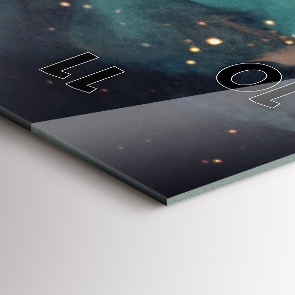 Vertical wall clock Abstract painting