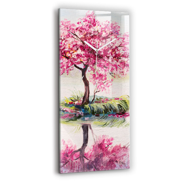 Vertical wall clock Tree Mosaic