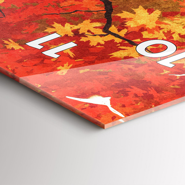 Vertical wall clock Bride in autumn