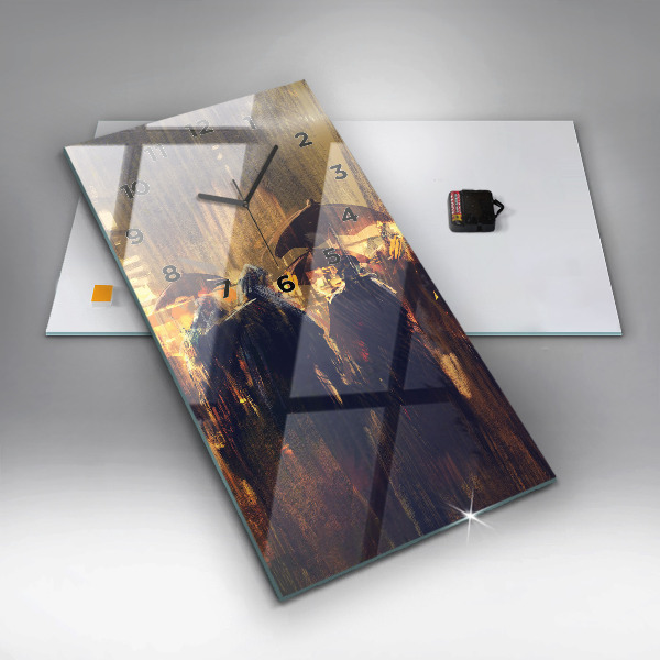 Vertical wall clock Impressionism in art Market Square