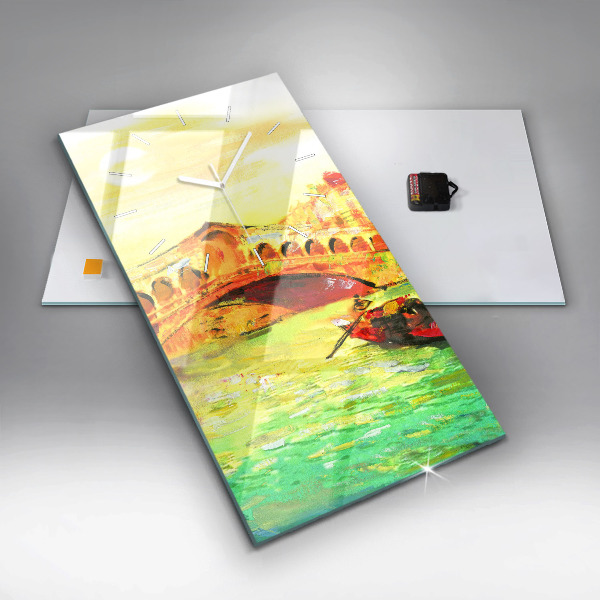 Vertical wall clock Venice Rialto Bridge