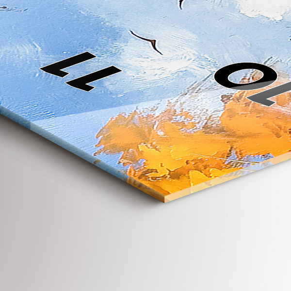 Vertical wall clock Autumn landscape with a river