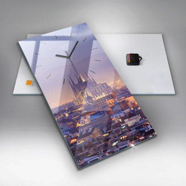 Vertical wall clock View of Barcelona