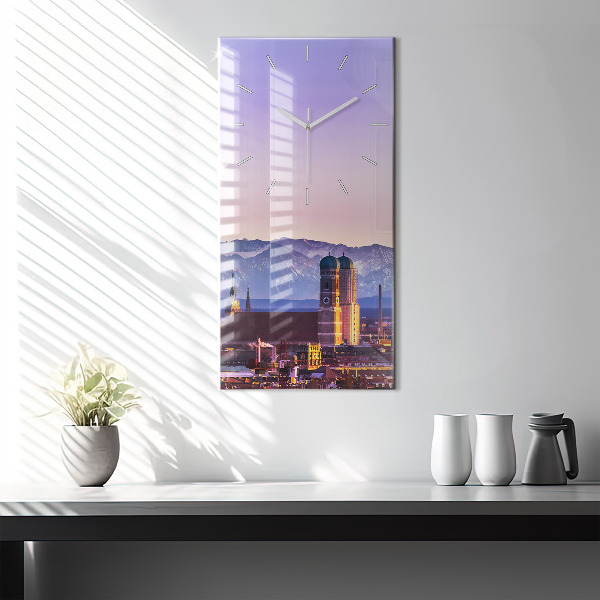 Vertical wall clock German Alps Munich