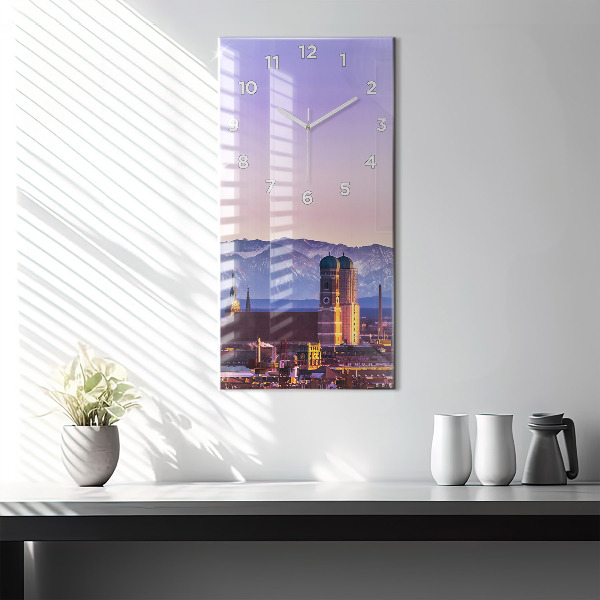 Vertical wall clock German Alps Munich