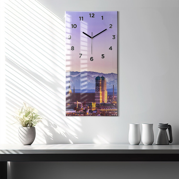 Vertical wall clock German Alps Munich