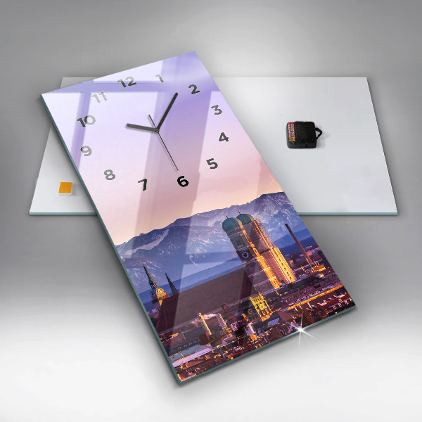 Vertical wall clock German Alps Munich