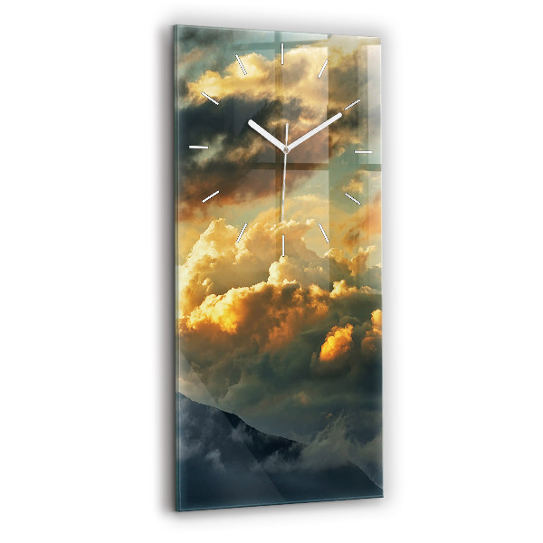 Vertical wall clock Balloon flight in the clouds
