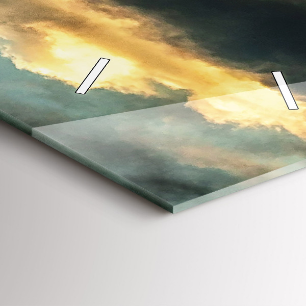 Vertical wall clock Balloon flight in the clouds