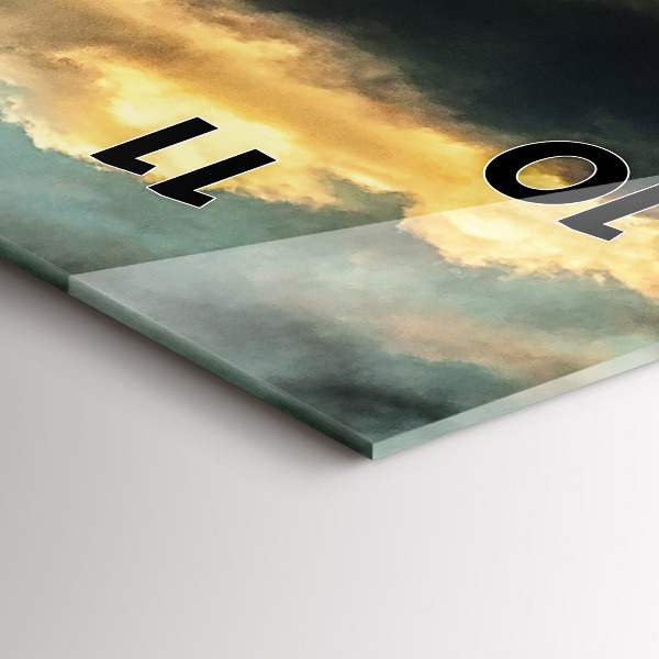 Vertical wall clock Balloon flight in the clouds