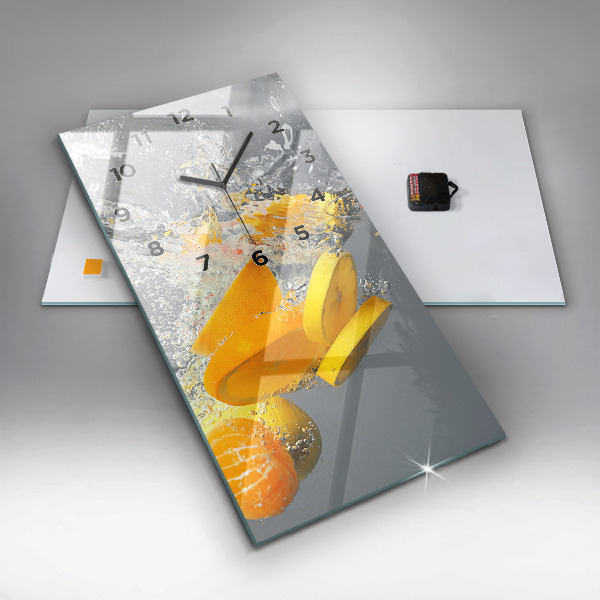 Vertical wall clock Citrus in water