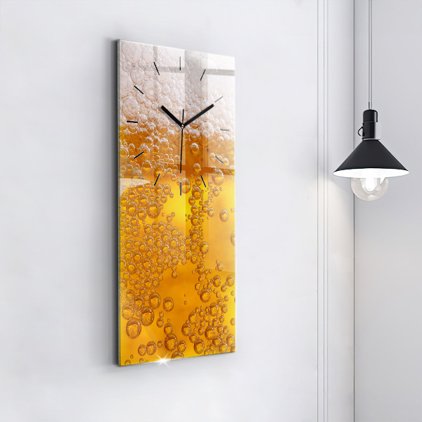 Vertical wall clock Beer with foam