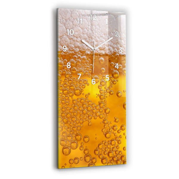 Vertical wall clock Beer with foam